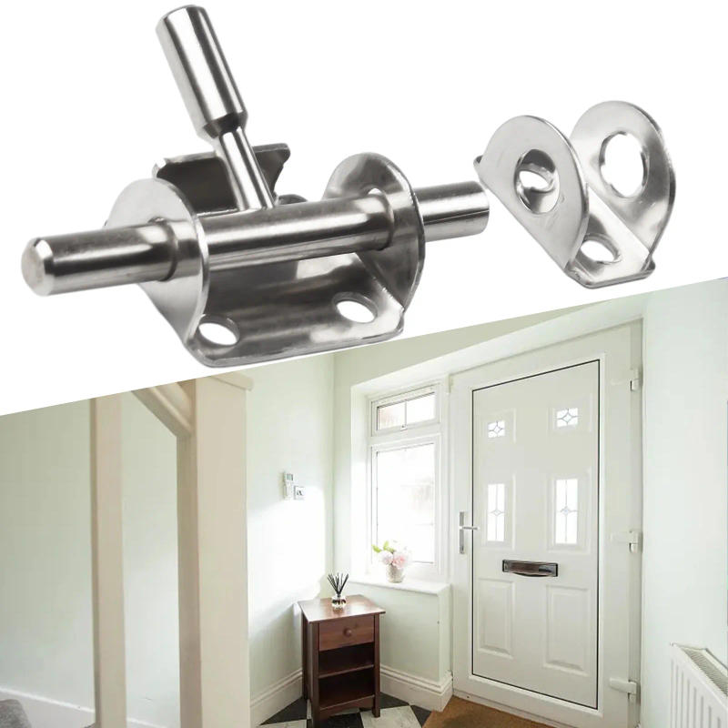 Description Picture 3 of item1PC Latch Wooden Door Latch Stainless Steel Lock Hasp Sliding Bolt Safety DoorHardware Accessories For Home Gate Safety Locks