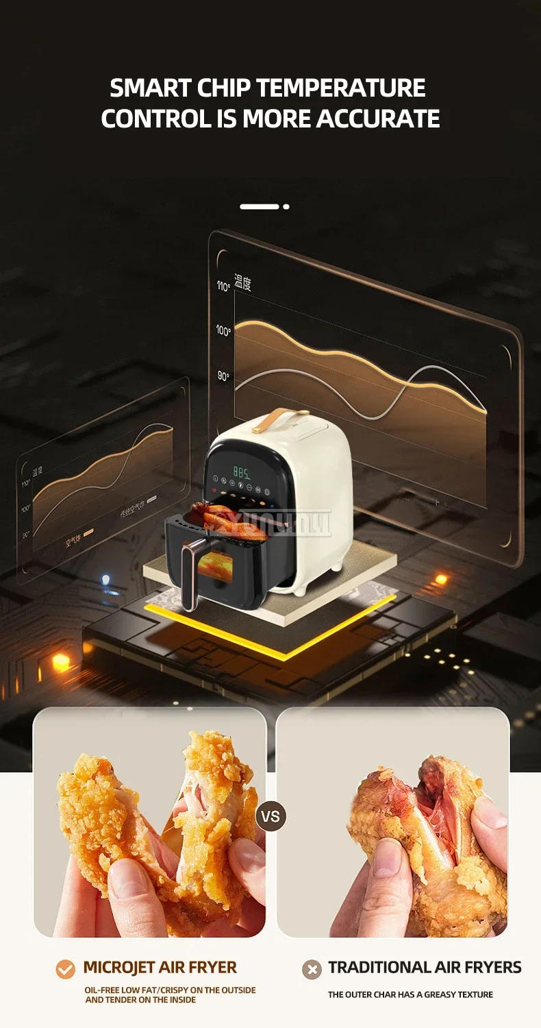 Description Picture 3 of itemHousehold Intelligent Air Fryer Multifunctional Visual Air Fried Pot 1200W Kitchen Cookware