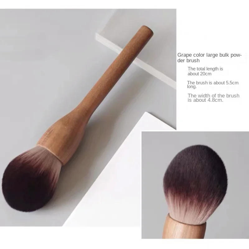 Description Picture 6 of itemSolid Wood, Walnut Wood, Retro Powder Coating Honey Coating Powder Compactor Brush Highlighter Brush Blush Brush Contactor Brush