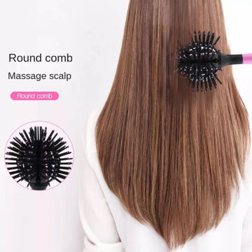 3D Curly Hair Comb Bomb Spherical Curl Massage 360° Detangling Styling Round Tool Shape Curler Comb Hairbrush Salon Ball Wo I6E9