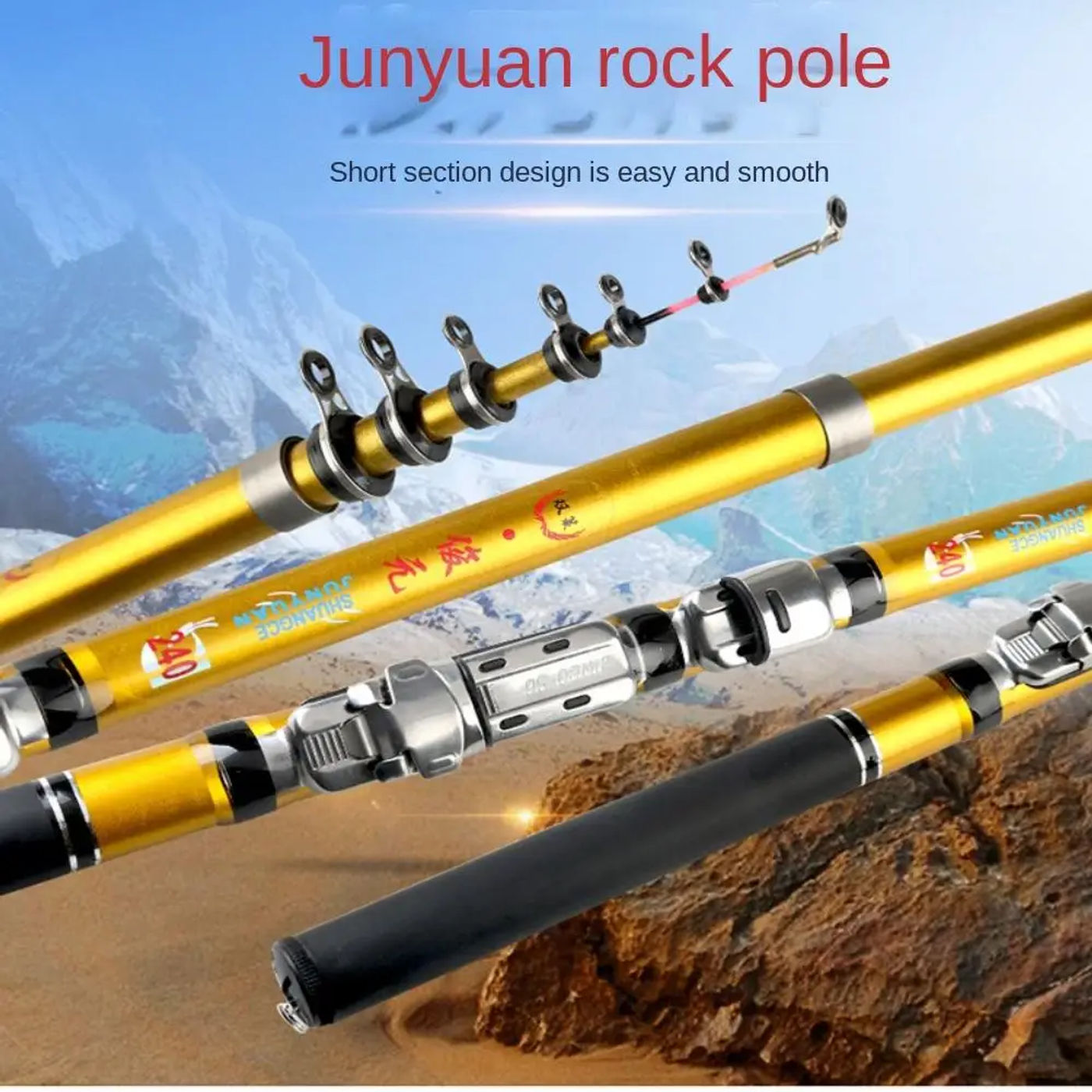 Description Picture 4 of item1.5/1.8/ 2.1 /2.4 /2.7 /3m Telescopic Fishing Rod Telescopic Carbon Material Carbon Material Fishing Rod Portable Ultrashort