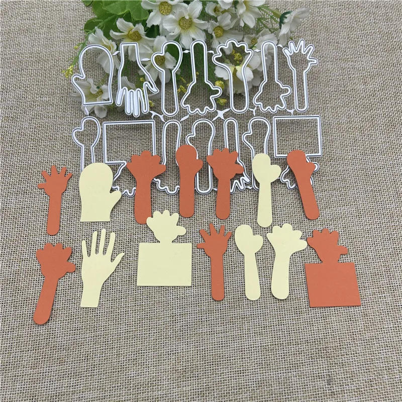 Description Picture 5 of itemNew 12 small hands Metal Cutting Dies Stencils For DIY Scrapbooking Decorative Embossing Handcraft Template