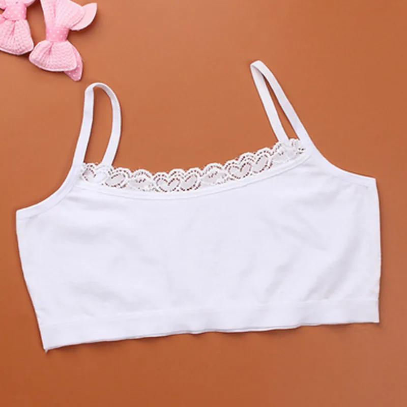 Description Picture 4 of itemTeenager Girls Cotton Bra Solid Student Underwear Kids Girls Children Vest Training Bras Tops Wrapped Chest Camisoles Tanks