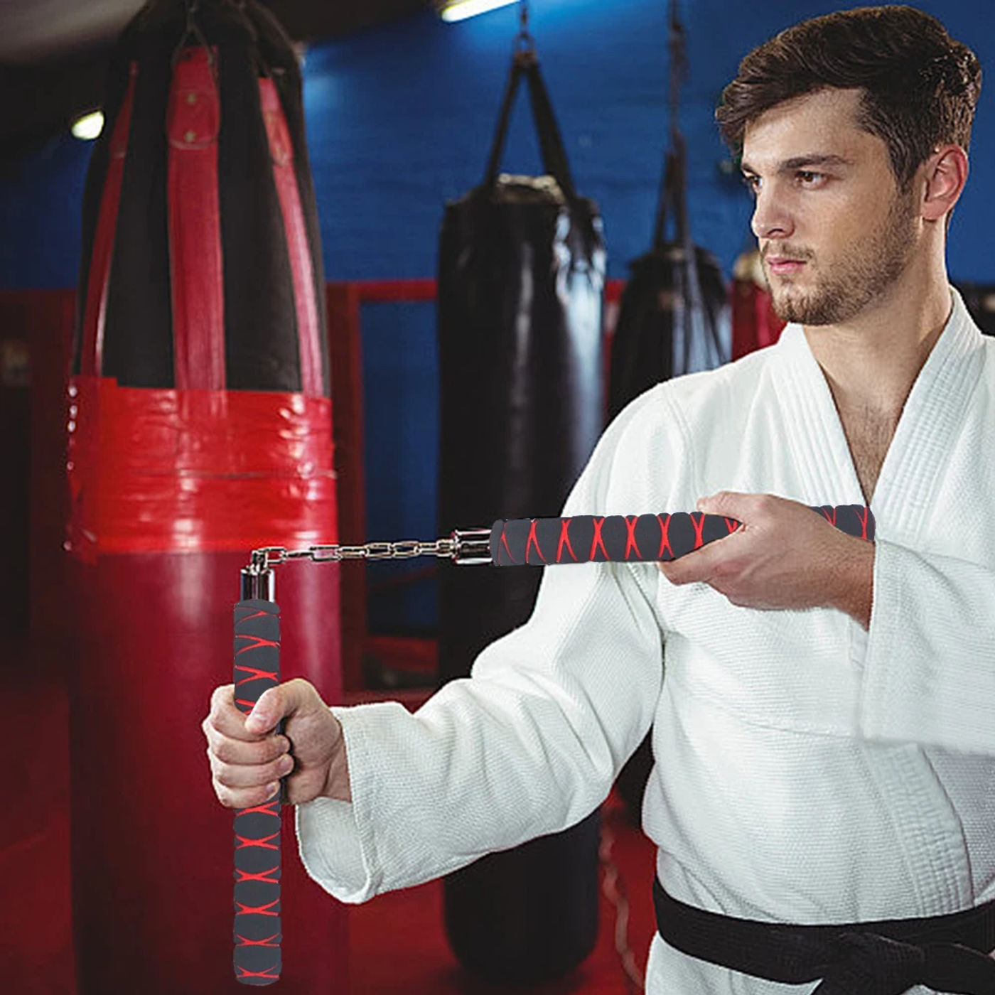 Description Picture 6 of itemNunchaku Safe Foam Rubber Training Nunchakus Comfortable Grip Martial Arts Nunchaku for Kids Beginners Practice and Training