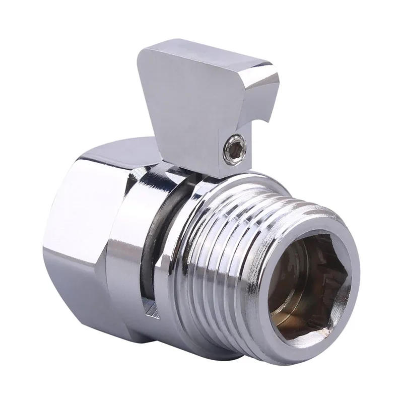 Description Picture 4 of item1pc High Quality All Copper Chrome Shower Heads Fast Switching Through The Shut Off Valve Hose Flow Throttle Valve Seal