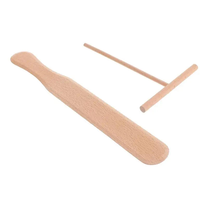 Description Picture 3 of itemCrepe Spreader Spatula Tool Tools Pancake Wooden Utensils Spreading Cooking Rake Turner Making Scraper Maker Pancakes Set Butter