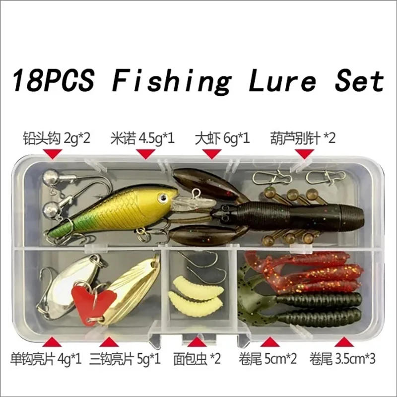Description Picture 2 of itemProfessional Fishing Lures Kit - Soft/Hard Baits with Metal Jig Spoons, Crank Tackle & Box for Bass Pike, Freshwater Saltwater