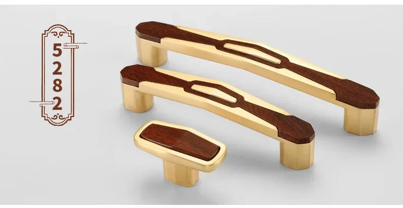 Description Picture 6 of itemNew Chinese Style Cabinet Door Handle Modern and Simple Gold Wardrobe Handle Cabinet Drawer Shoe Cabinet Wood Grain Handle