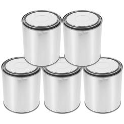 5 Pcs Experimental Sampling Bucket Asphalt Iron Sealed Paint Sample Retention Thickened Round Empty Can 5pcs (1l Iron) Painting