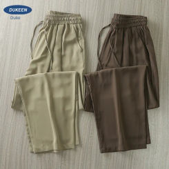 EN American Silk Straight Leg For Men's Summer Casual Drop Western Loose Air Conditioning Pants Thin Ice Feel