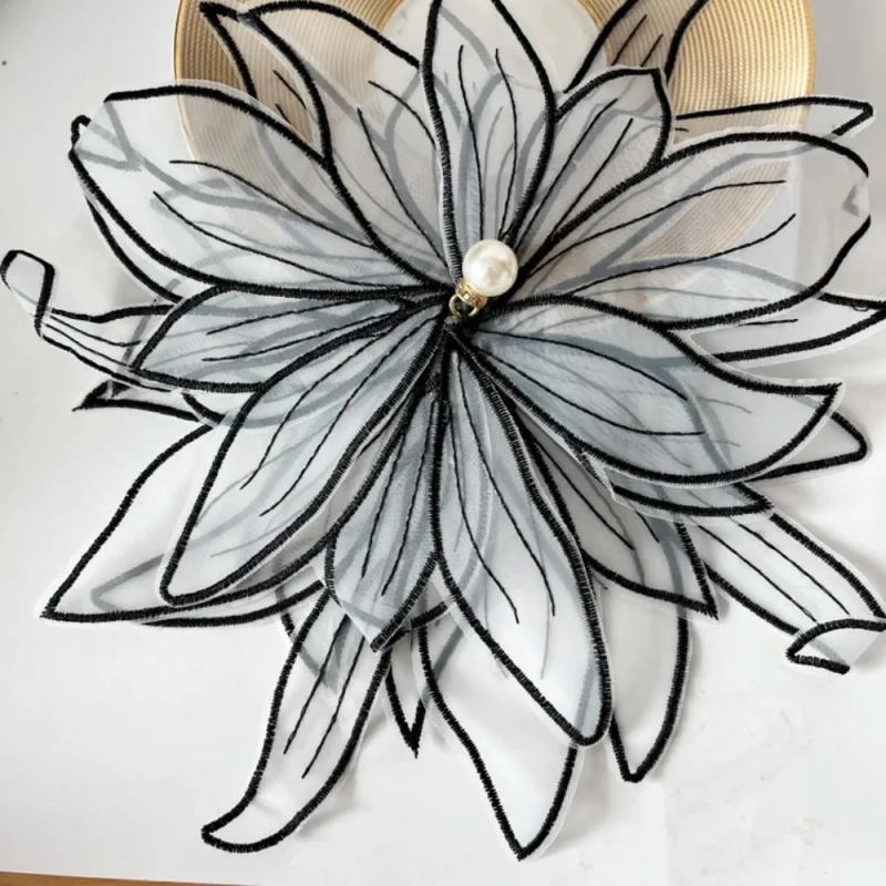 Description Picture 5 of itemLace Ribbon Applique Flower Embroidered Fabric Handmade DIY Bead Lace Trim Wedding Dress Sewing Craft Clothing Accessories