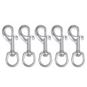 5Pcs Swivel Snap Hooks, 304 Stainless Steel 90mm Single Ended Flag Clips,Bolt Snaps for Keychain/Dog Leash/Camera Strap