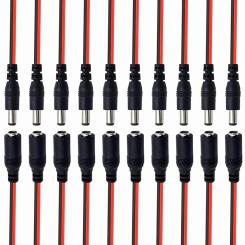 10/20/50PCS 12V Dc Connectors Male Female Jack Cable Wire Line Adapter Plug Power Supply 5.5 x 2.1mm