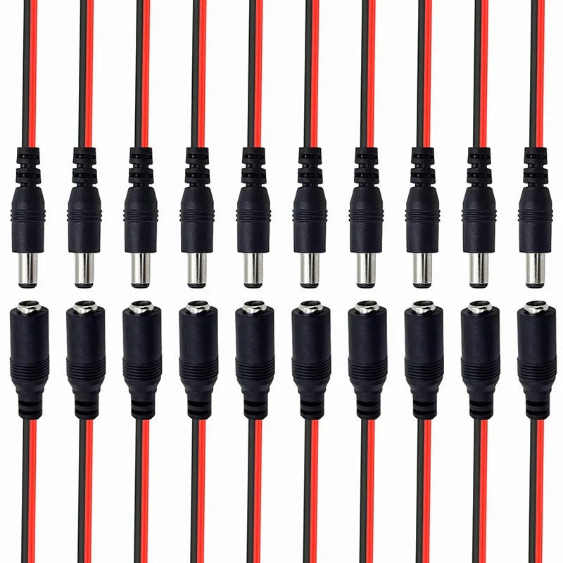 Description Picture 2 of item10/20/50PCS 12V Dc Connectors Male Female Jack Cable Wire Line Adapter Plug Power Supply 5.5 x 2.1mm