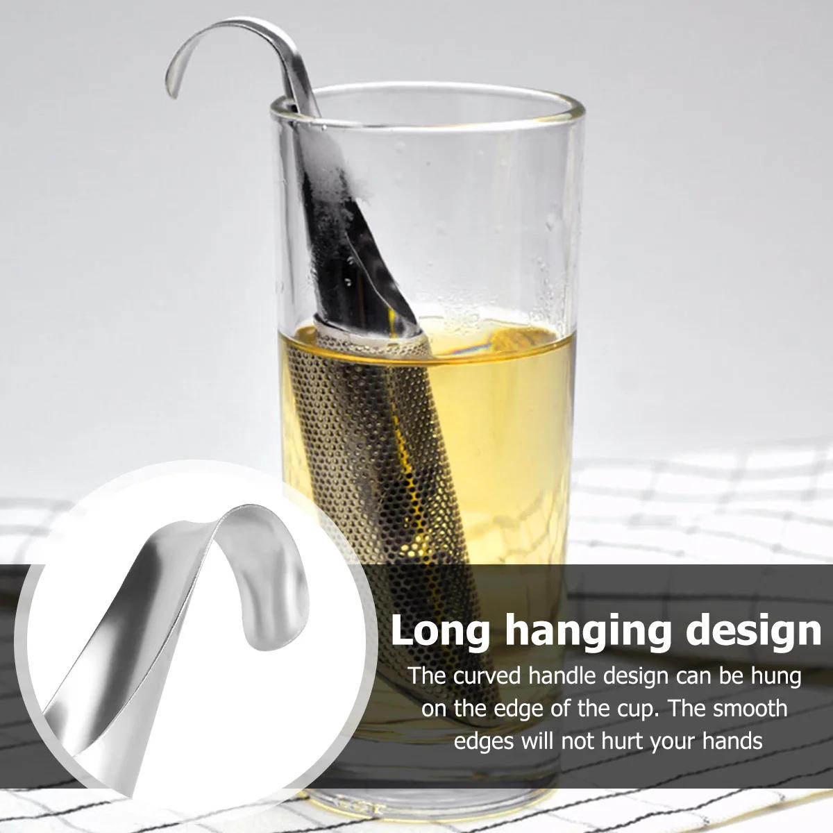 Description Picture 5 of itemStainless Steel Tea Infuser Long-Handle Pipe Design Metal Tea Strainer for Loose Tea Coffee Spice Filter Tea Steeper Accessories