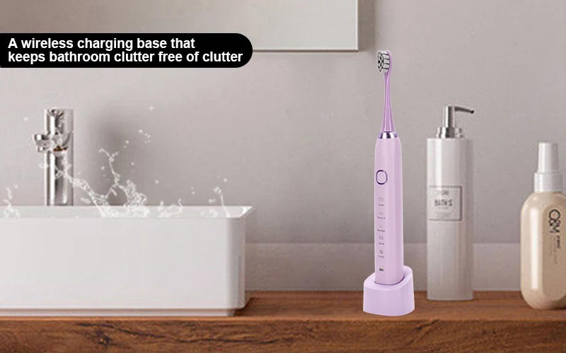 Description Picture 2 of itemSonic Electric Toothbrush USB Rechargeable IPX7 Waterproof Ultrasonic Teeth Whitening Brushes 8 Replacement Heads Sarmocare S100