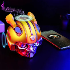 Original Bumblebee Head Bluetooth Speakers Transformers Bluetooth Speakerdual Speakersled Light Heavy Basssuitable,Tf, Fm Radio