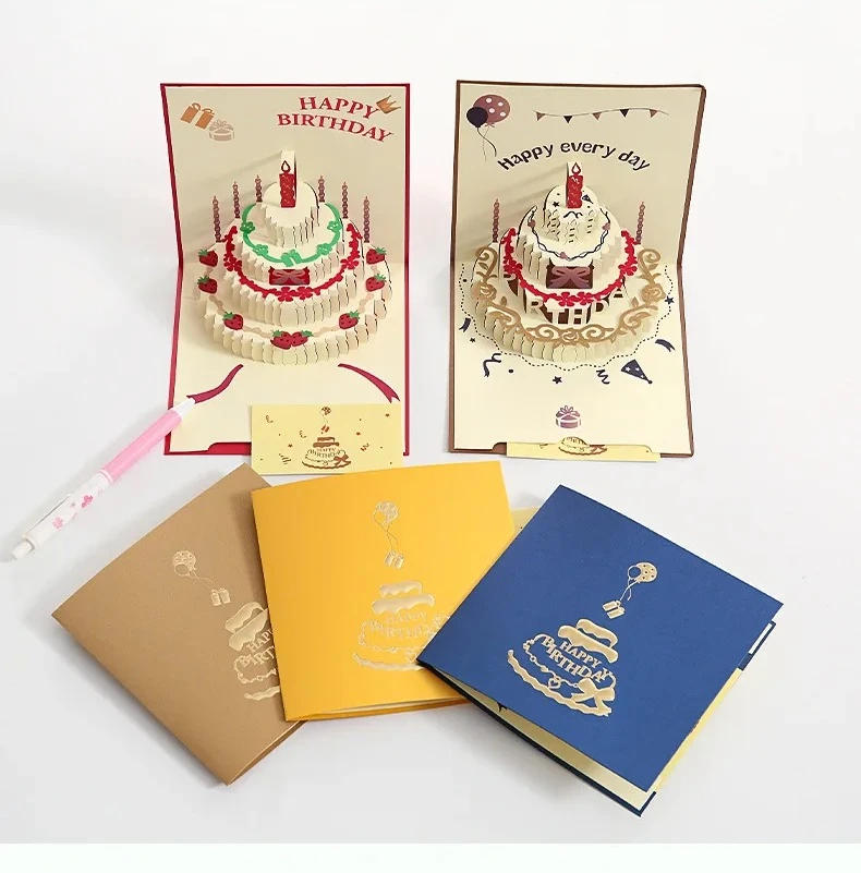 Description Picture 2 of item3D Unique Pop Up Birthday Card for Kids Boy Baby Shower First Birthday Party Greeting Cards Handmade Miniatures Postcard Gifts