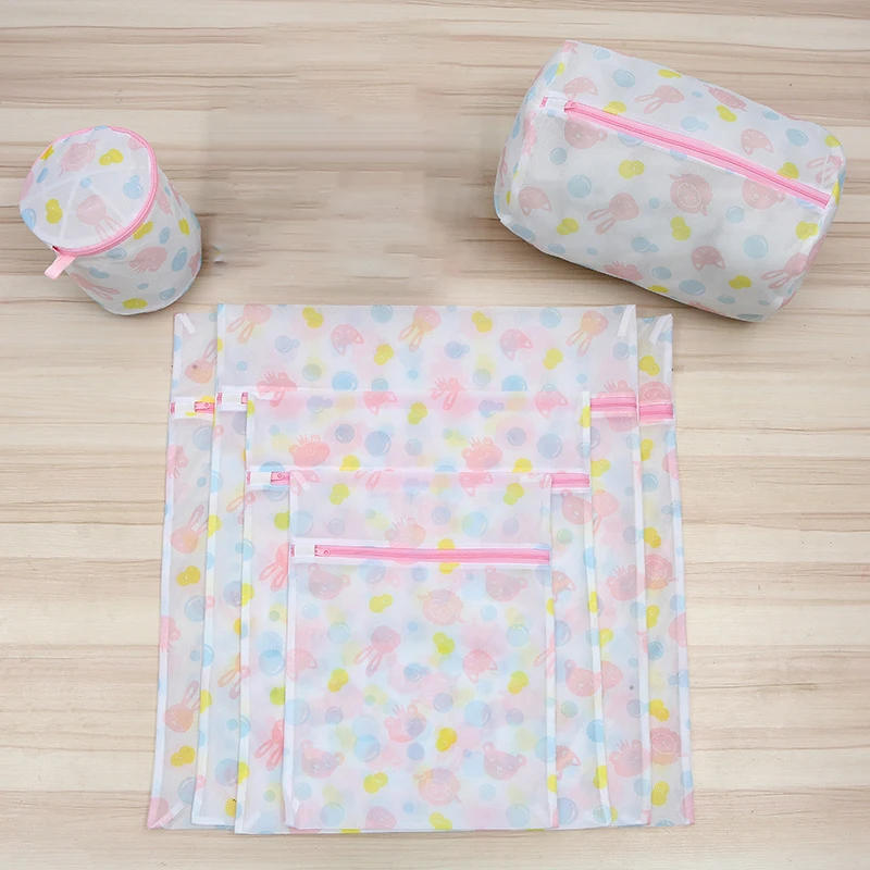 Description Picture 3 of itemPrint Rabbit Laundry Bag Dirty Clothes Storage Basket Cute Fine Mesh Washing Bags Multiple Sizes Laundry Bag For Washing Machine