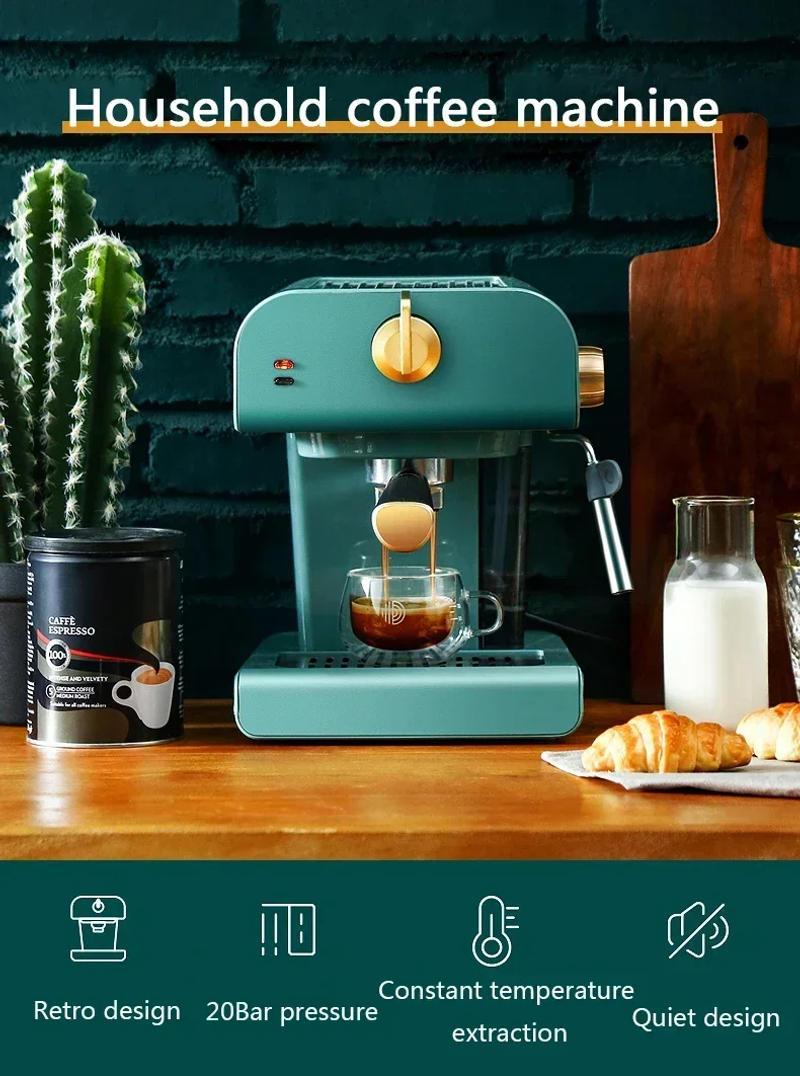 Description Picture 2 of item0.8L Italian Espresso Coffee Maker Electric Coffee Machine Cappuccino Milk Frothers Foamer High Pressure Steam 20BAR 220V