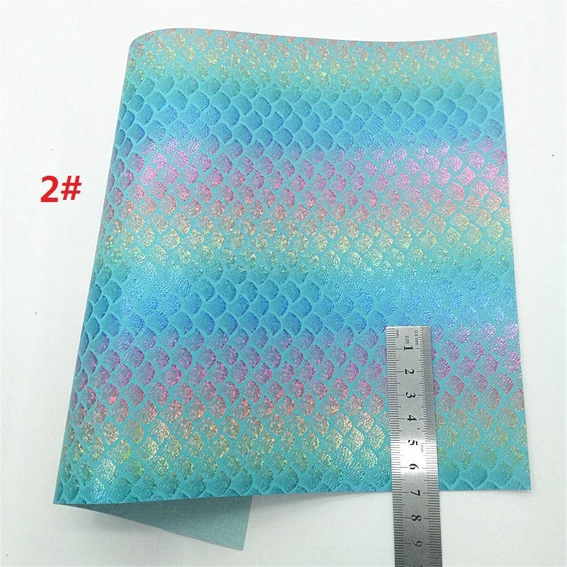 Description Picture 4 of itemMint Glitter Leather Sheets Smooth Leopard Glitter Leather Fish Scales Leopard Synthetic Leather Litchi For DIY 21x29CM Y368