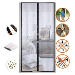 2025 New Magnetic Screen Door Curtain Anti-Mosquito Net Fly Insect Screen Mesh Automatic Closing Custom Size Easy Installation