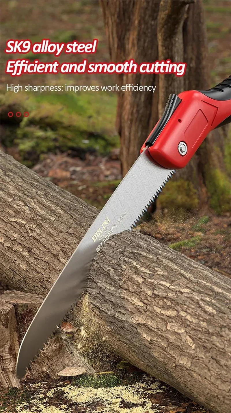 Description Picture 6 of itemWoodworking Folding Saw, Small Handheld Saw SK9 Steel One-button Folding Design,Sharp Cutting Wood,Camping Steel Garden