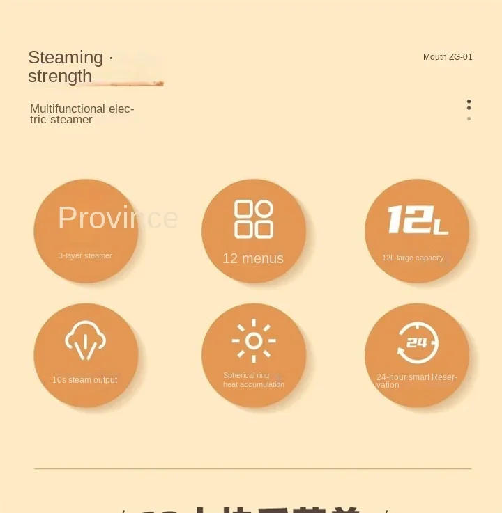 Description Picture 3 of item110V/220V Multi-layer Electric Food Steamer for Healthy Cooking and Steaming Vegetables with Automatic Power-off Function