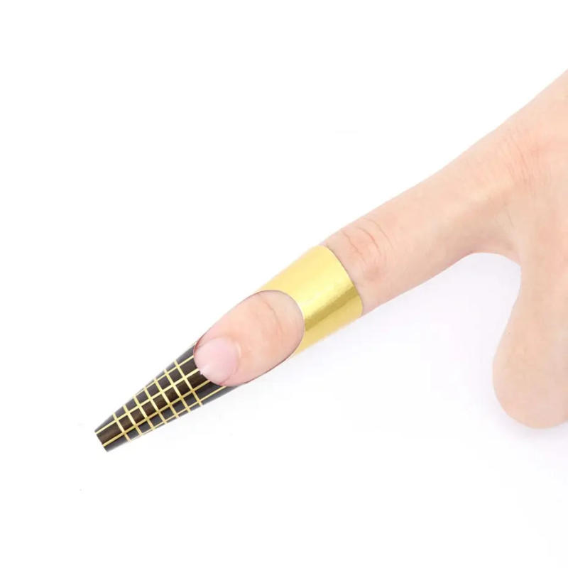 Description Picture 5 of item100pcs Nail Art Form French Acrylic UV Nail Gel Tips Extension Forms Guide Stickers Nail Building Gel Curl Forms Mold Manicure