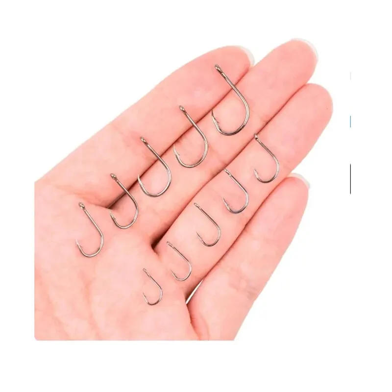 Description Picture 6 of item500 PCS/Box Set Boxed 3#-12# 50Pcs Each Fishing Hooks Set High Carbon Steel Barbed FishHooks for Saltwater Freshwater Fishing