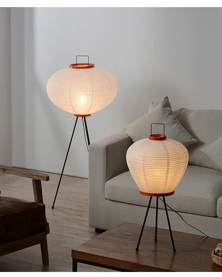 Description Picture 5 of itemJapanese-style Noguchi Isamu Tea Room Rice Paper Floor Lamp Hotel Bedroom Study Home Decorate Surprised Style Design Table Lamps