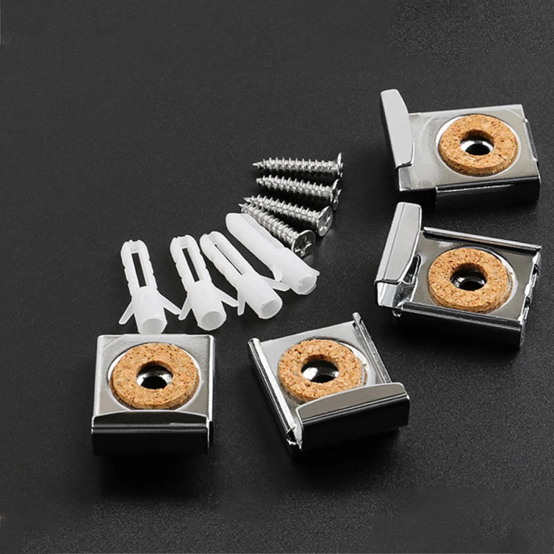 Description Picture 5 of item4* Spring Loaded Mirror Clips Bathroom Toilet Mirror Fixing Adjustable Bedroom Hanger Spring Loaded Wall Bracket Multifunctional