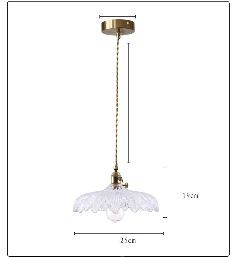 Description Picture 2 of itemIWHD Nordic Vintage Green Glass LED Pendant Light Fixtures Copper Socket Dinning Room Bedroom Restaurant Modern Hanging Lamp