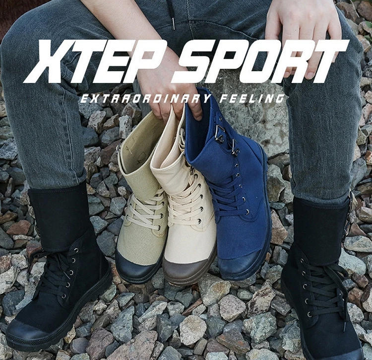 Description Picture 3 of itemHigh Top Canvas Tactical Boots Military Desert Combat Boots Men Outdoor Casual Sports Hiking Shoes Motorcycle Cycling Work Boots