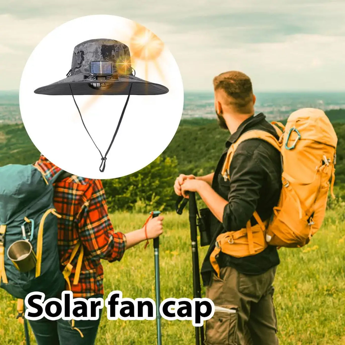 Description Picture 4 of itemFishing Hat With Solar Fan Hat With Rechargeable Fan Lightweight Fishing Hats Outdoor Sunshade For Mountaineering Outdoor