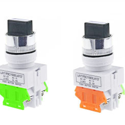 LAY37 3 Positions Rotary Select Selector Push Button Switch Panel Mount 22mm 1NO 1NC