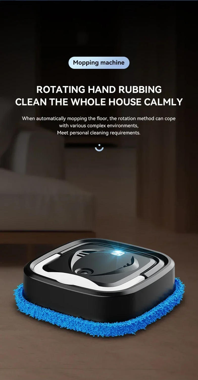 Description Picture 5 of itemElectric Floor Mops Sweeper Household Floor Hair Care Robot USB Rechargeable with Humidifier Function Waxing Lightening Care