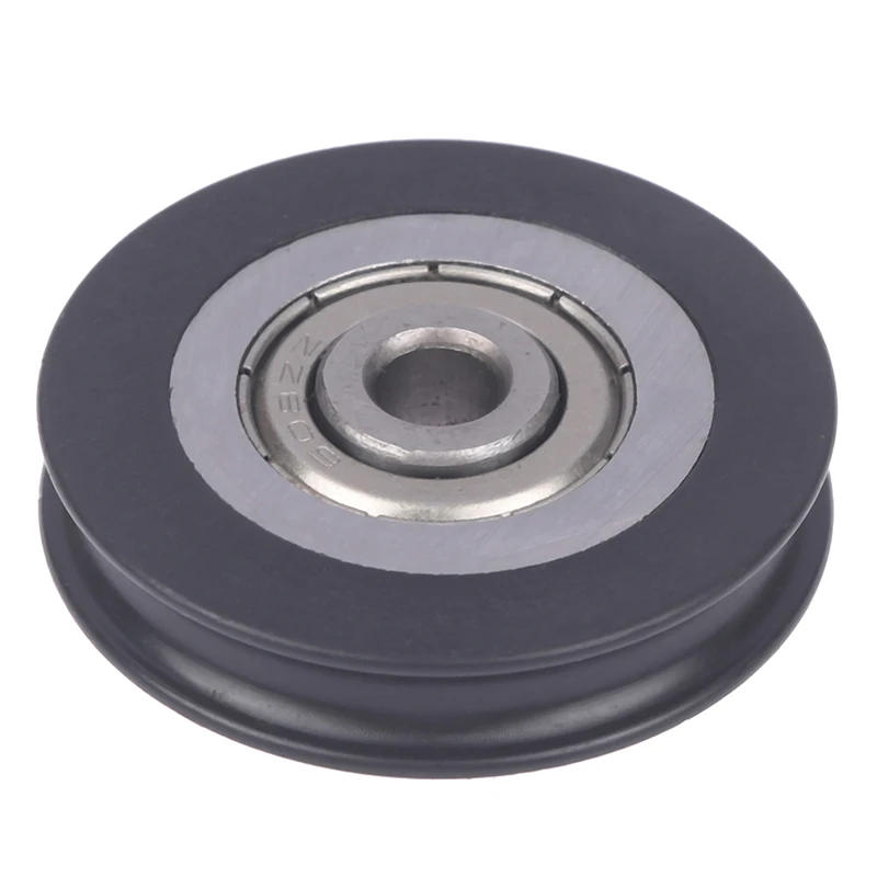 Description Picture 5 of item6*39*8mm Shift Door Pulley Concave Wheel U Groove Wire Rope Over Line Wheel, Rubber Wrapped Plastic Nylon Bearing Roller