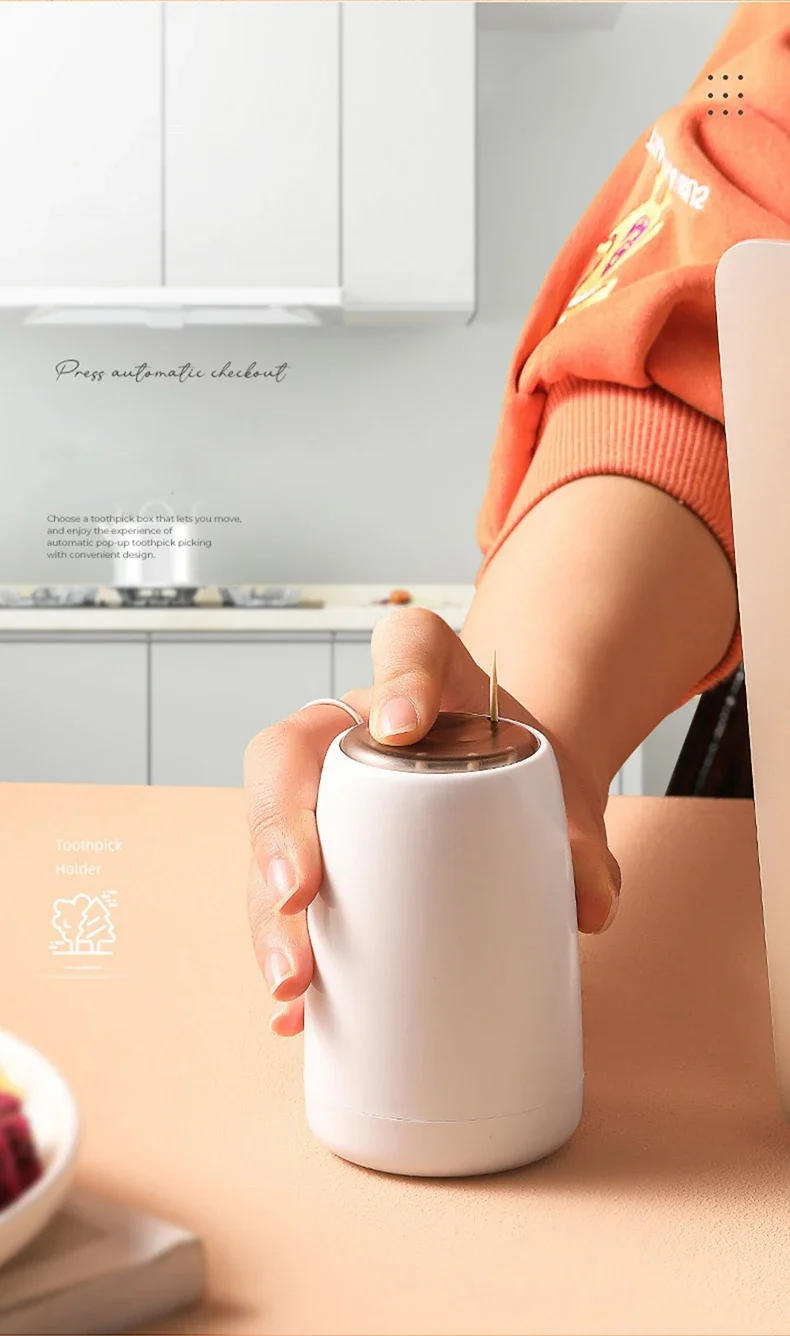 Description Picture 6 of itemGIANXI Automatic Pop-up Toothpick Jar, Creative and Portable Toothpick Box for Home, One-Press Pop-up Toothpick Holders