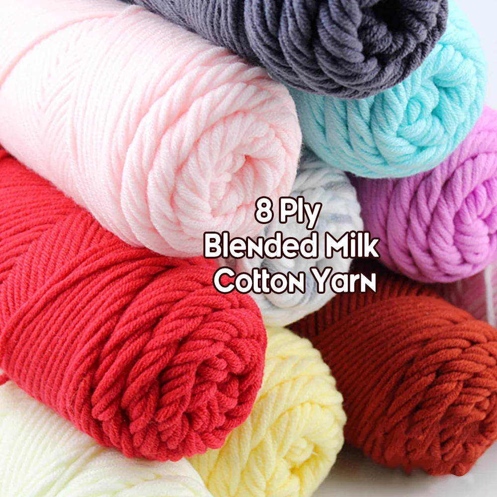 Description Picture 2 of item100g/roll 8-ply Milk Cotton Yarn Hand-Knitting Thread Soft Warm DIY Cotton Threads Baby Wool for Hand Knitting Crochet Yarn