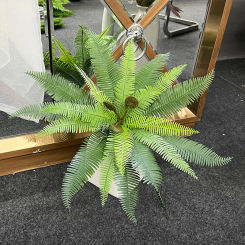 Large Artificial Fern Tropical Palm Plants Fake Persian Wall Hanging Tree Plastic Falling Leaves for Outdoor Garden Decoration