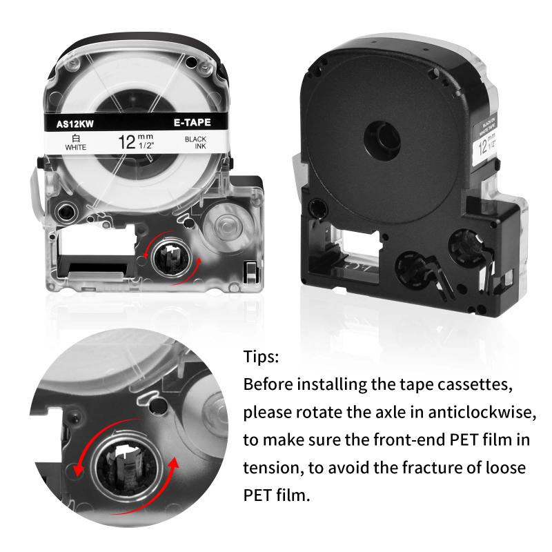 Description Picture 5 of item1PK 9/12/18/24mm Label Tape SS12KW SS18KW 24KW Labeling Ribbon Compatible for Epson LW-400 LW-300 LW-700 LC-4WBN9 Label Printer