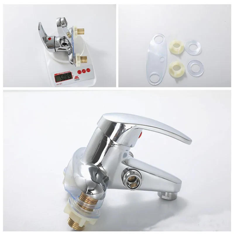 Description Picture 4 of itemTwo-hole/three-hole Universal Hot and Cold Faucet Bilateral Two-way Faucet Silver Connectable Shower and Basin Faucet
