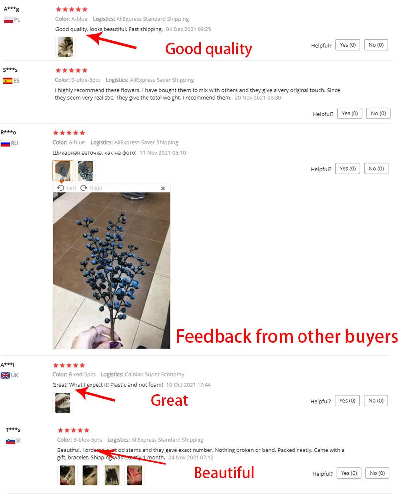 Description Picture 2 of itemFoam Artificial Berry Branch Flower Fake Black Fruit Wedding Home Table Party Decor Christmas New Year DIY Bouquet Accessories