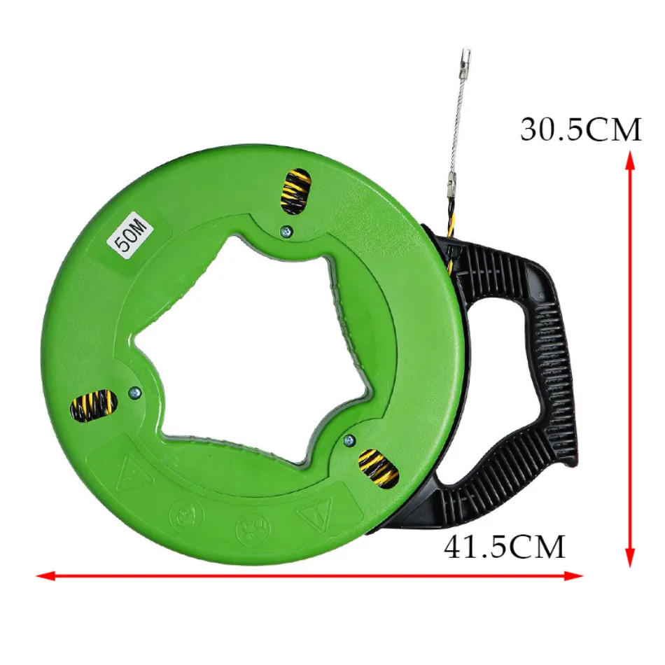 Description Picture 6 of item4.5mm 30/40/50M Cable Puller Fiberglass Fish Tape Reel Puller Conduit Ducting Rodder Green Electrical Wall Wire Fast Wire Puller
