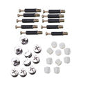 10 Sets Tornillos Furniture Cam Locks Pre-Inserted Nuts Connector Dowels Fittings Bolt Crib