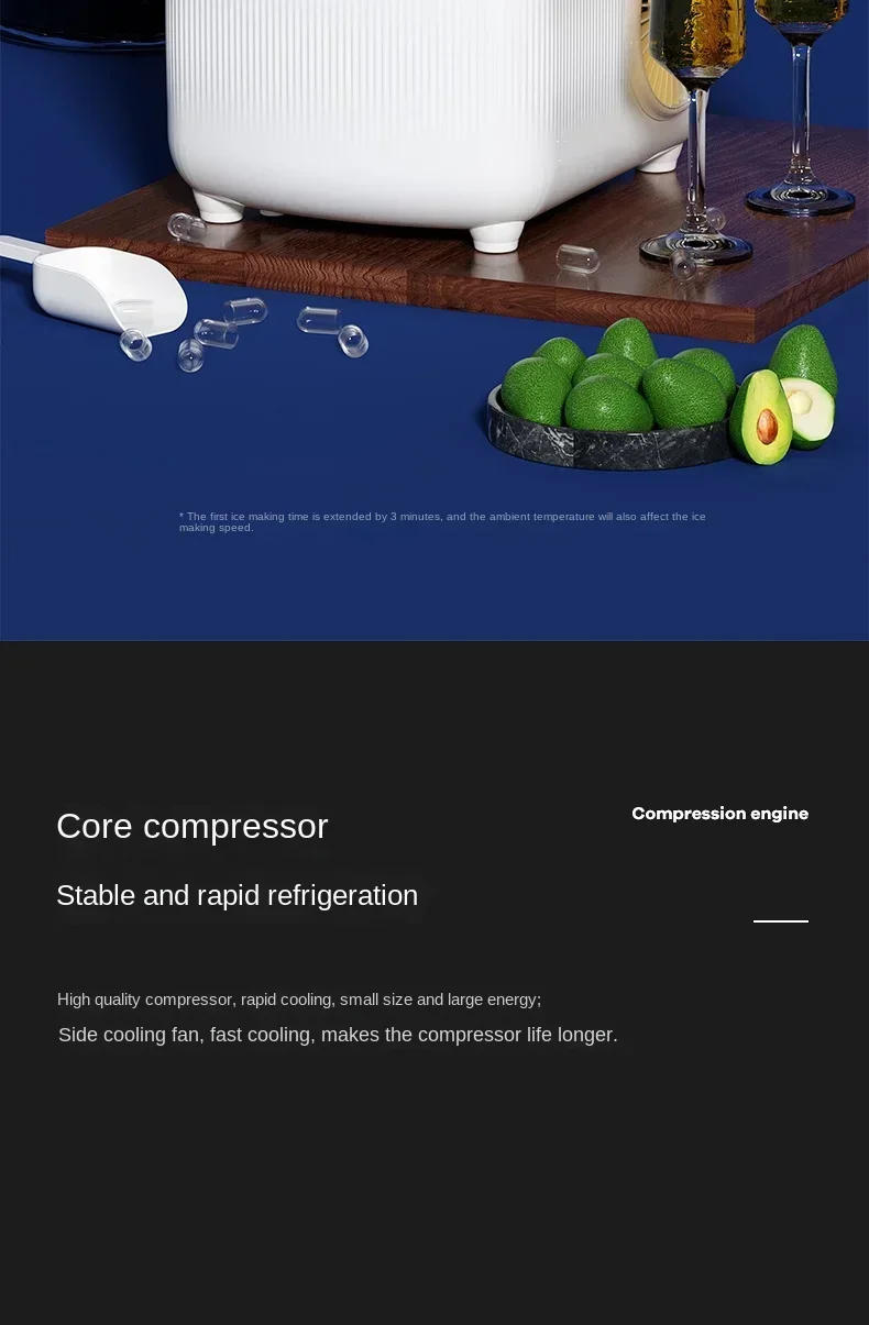 Description Picture 6 of item220V Ice Maker Commercial 15kg Small Dormitory Household Mini Student Fully Automatic Round Ice Block Making Machine A