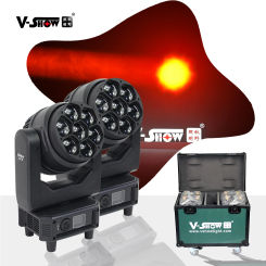 VSHOW 2pcs With Flightcase Bee Eyes Led Moving Head Light 7pcs 40w RGBW 4in1 Beam Wash Zoom Stage Dmx Dj Disco Party Lights