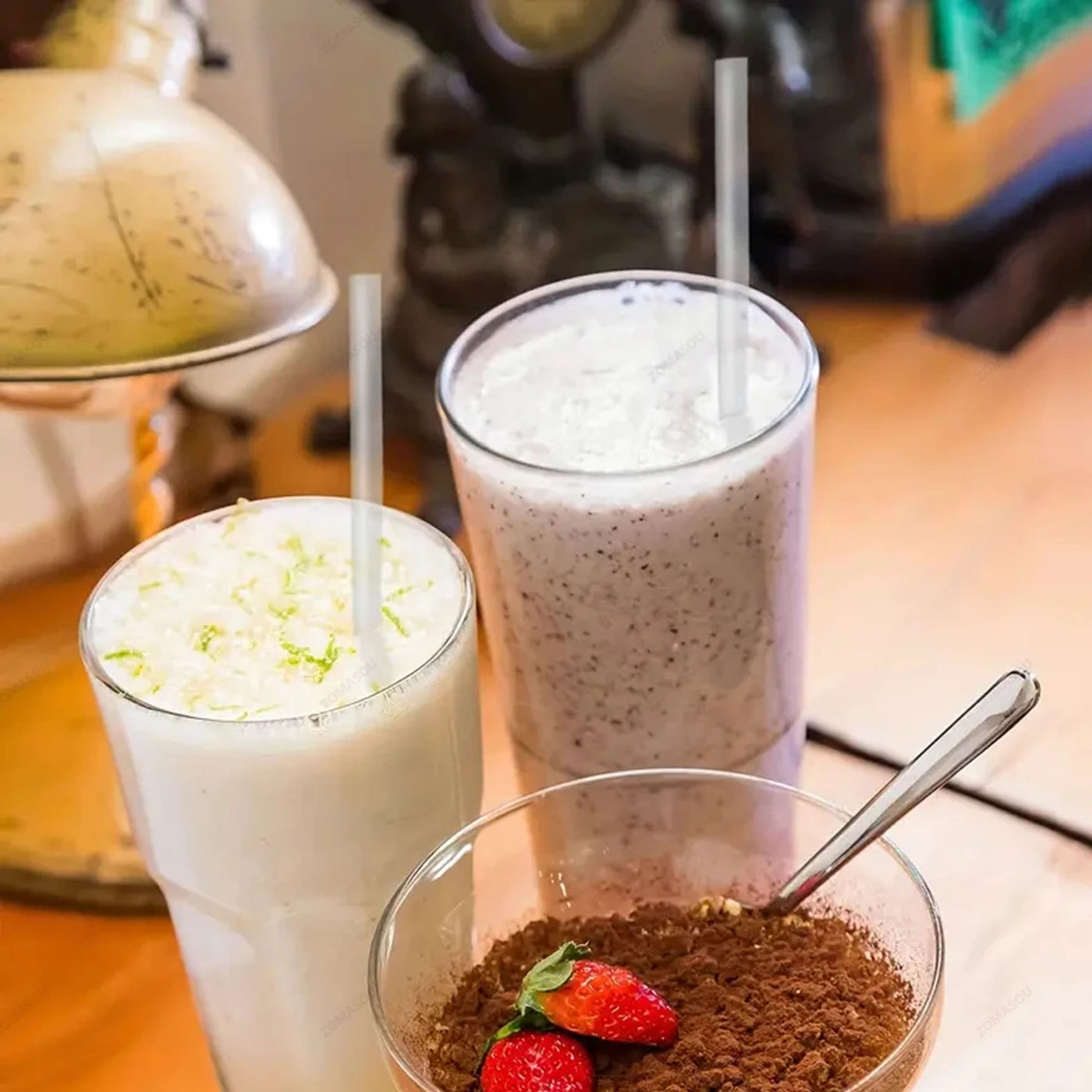 Description Picture 5 of item50/200/400Pcs Large Milkshake Straws White Drinking Straws Bubble Tea Straw MilkTea Straws Party Wedding Bar Home Accessories