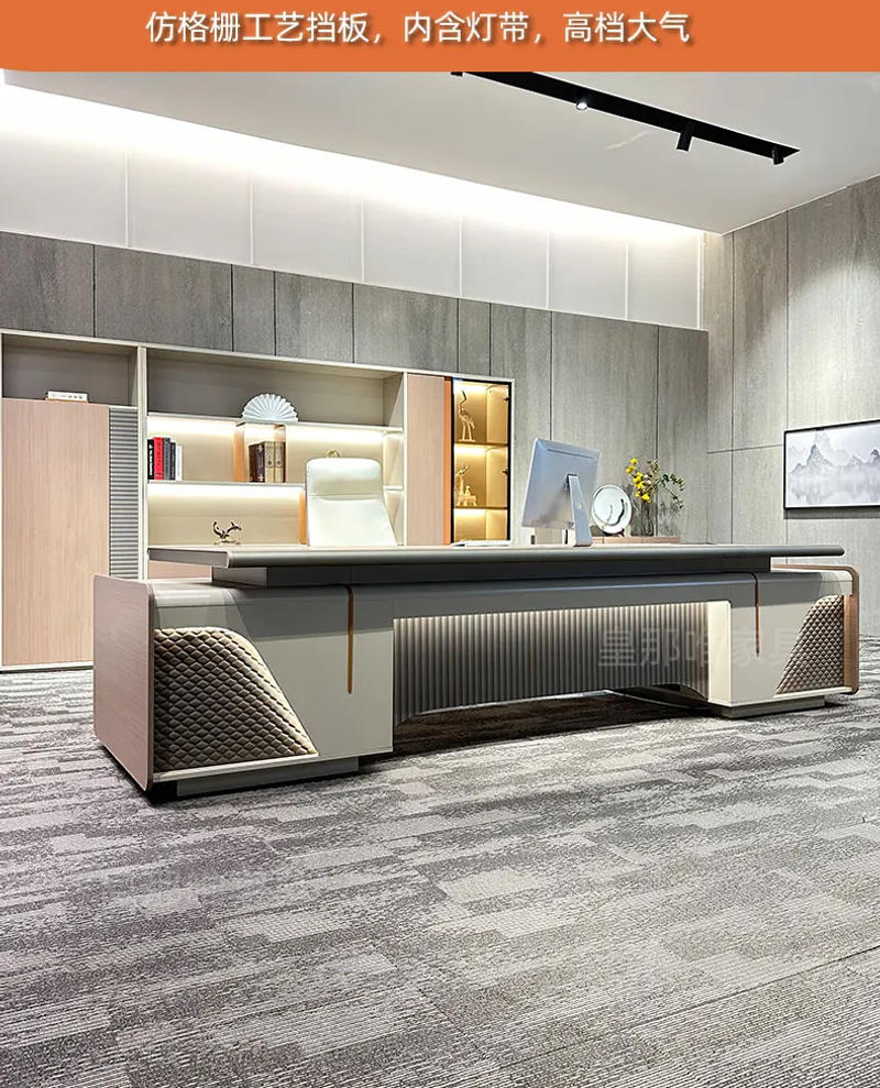 Description Picture 6 of itemLuxury Reception Office Desk Computer Monitor Corner Organizer Writing Office Desk Meeting Bureau Meuble Italian Furniture